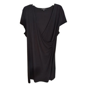 Nine West Stretch Knit Dress Women's Size XXL Black Short  Sleeve Knee Length